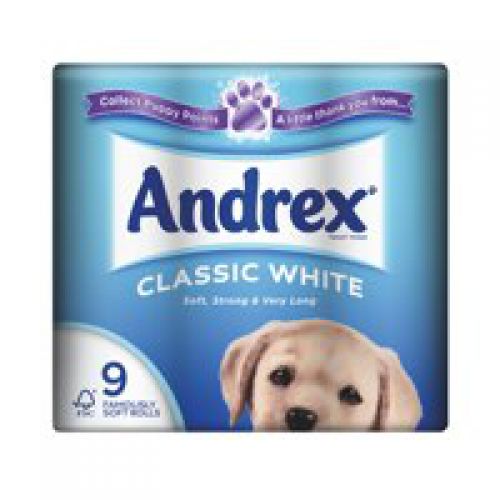 Andrex Toilet Rolls 2-Ply White [Pack 9]