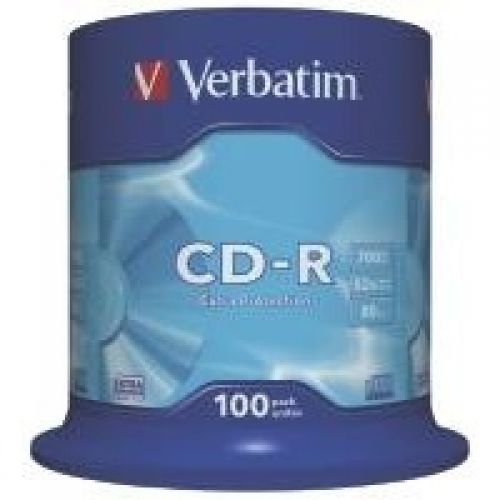 Verbatim CD-R Extra Protection 52X 120 mm 700 MB Cakebox 100 Pc(s) 43411