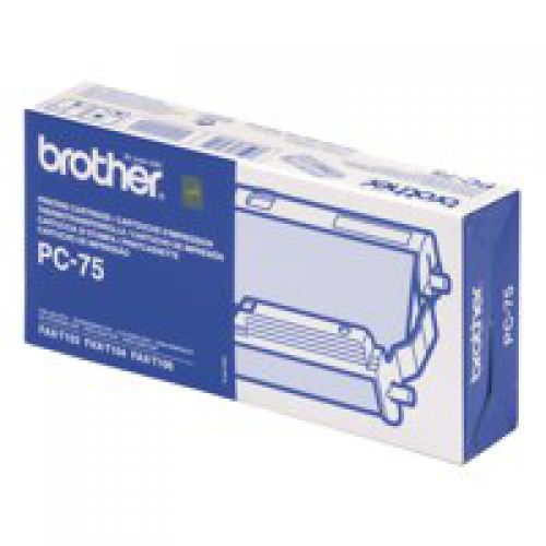 Brother Fax Ribbon Cassette Cartridge Black PC75