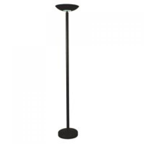 Alba LED Floor Lamp Steel H185cm Head Diameter 35cm Weighted Base Diameter 31cm Black - LEDSLIM N UK