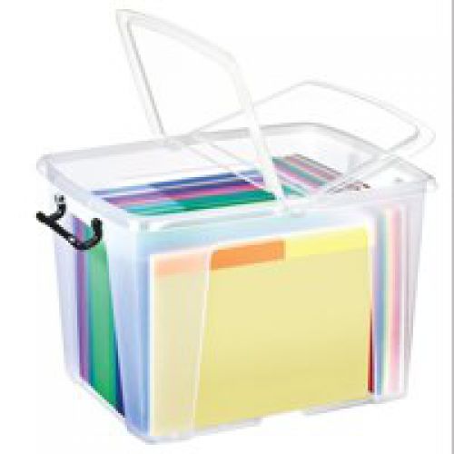 Clear containers with secure folding lids - 40L