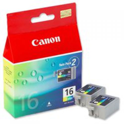 Canon BCI16C Cyan Magenta Yellow Standard Capacity Ink Cartridge 2 x 3ml Twinpack - 9818A002