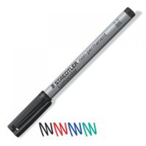 Staedtler Lumocolor OHP Pen Non-Permanent Medium 0.8mm Line Black (Pack 10)