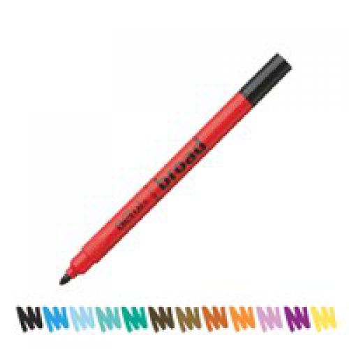 Berol Colour Broad Fibre Tipped Pen 1.7mm Black PK12