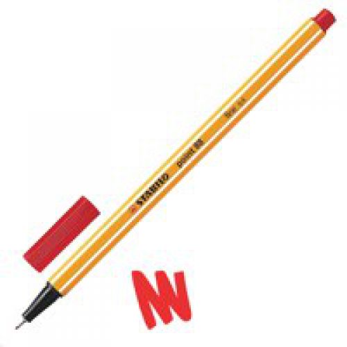STABILO point 88 Fineliner Pen 0.4mm Line Red (Pack 10) - 88/40
