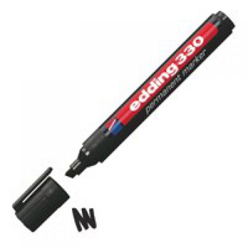 Edding 330 Permanent Marker Chisel Tip 1-5mm Line Black (Pack 10)