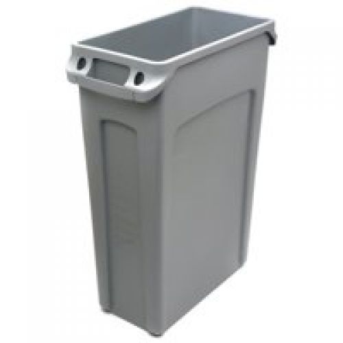 Rubbermaid Slim Jim Recycling Bin with Venting Channels 87 Litres Grey 3540-60