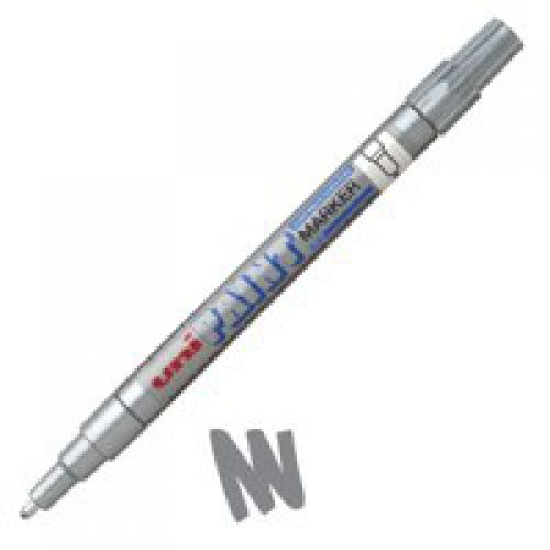 Uni Paint Marker Fine Bullet Tip Silver PK12