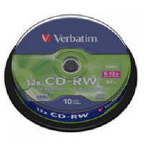 Verbatim CD-RW Datalife Plus 8-12x 700MB (Pack of 10) 43480