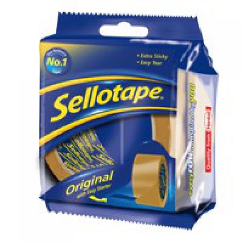 Sellotape Original Easy Tear Extra Sticky Golden Tape 48mm x 66m (Pack 6) - 1443304