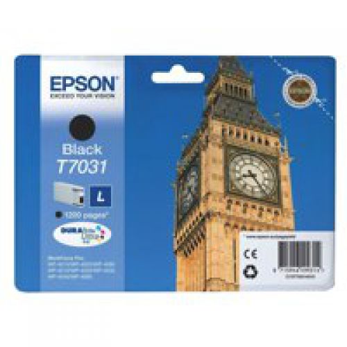 Epson T7031 Big Ben Black Standard Capacity Ink Cartridge 24ml - C13T70314010