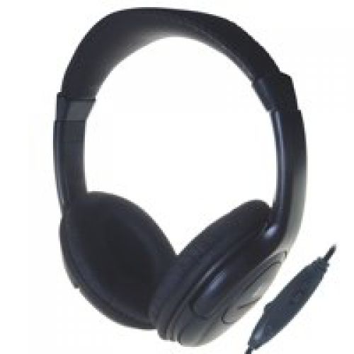 HP517 Stereo PC On-Ear Headset with In-Line Mic and Volume Control - Black 24-1517