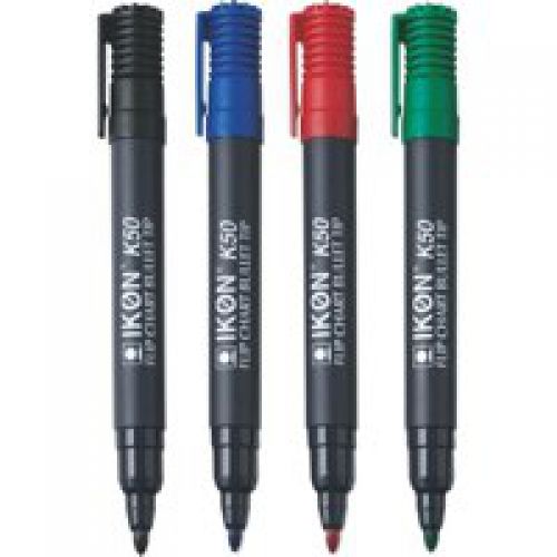 ValueX Flipchart Marker Bullet Tip 2mm Line Assorted Colours (Pack 4) - K50-WLT4