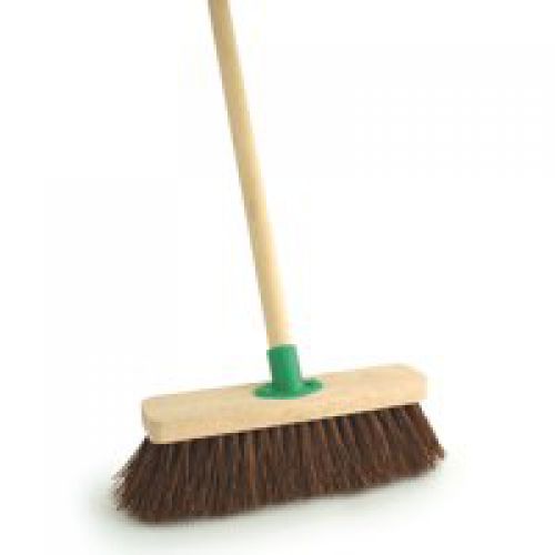 Outdoor Broom 12in Stiff Brush Complete with Handle