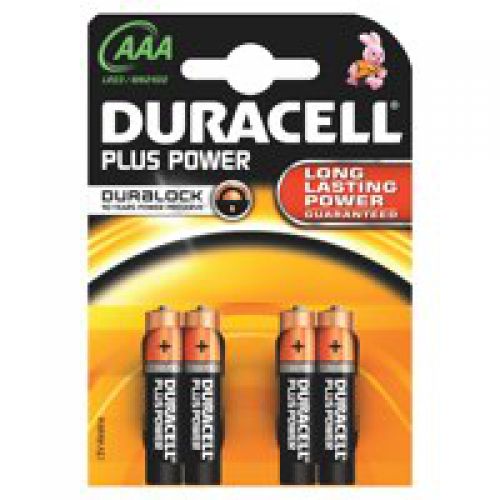 Duracell Plus Power AAA Alkaline Batteries (Pack 4) MN2400B4PLUS