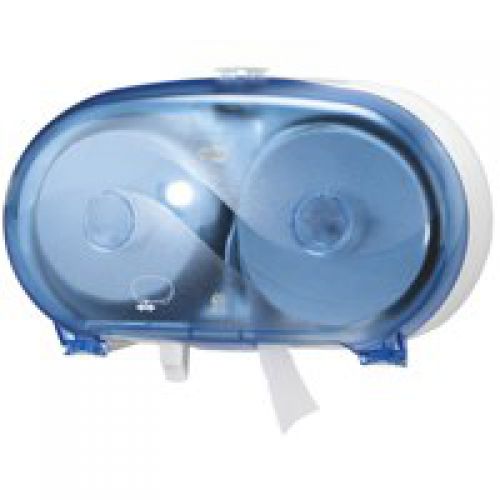 Tork 472056 T7 Twin Coreless Mid-Size Toilet Roll Dispenser Blue