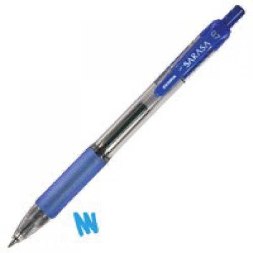Zebra Sarasa Retractable Gel Rollerball Pen 0.7mm Tip 0.5mm Line Blue (Pack 12) - 46820
