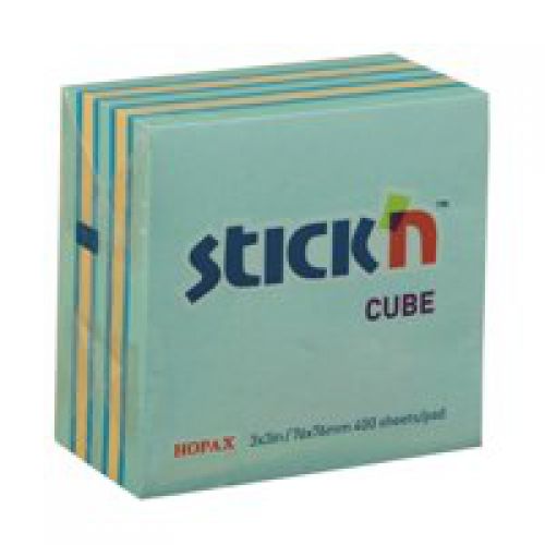 Value Stickn Sticky Notes Cube 76x76mm Pastel Assorted 21340