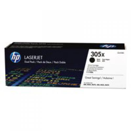 HP 305X Black High Yield Toner Cartridge Twinpack 2 x 4K pages (Pack 2) for HP LaserJet Pro M351/M375/M451/M475 - CE410XD