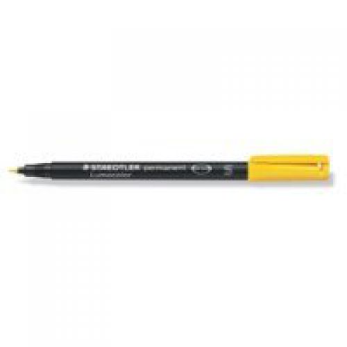 Staedtler Lumocolor 318 Permanent Pen Fine 0.6mm Yellow PK10