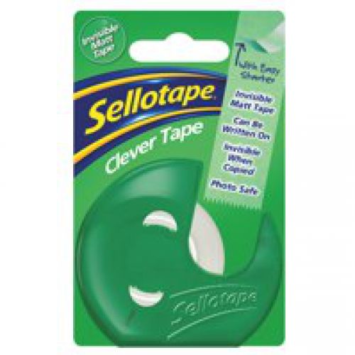 Sellotape Clever Tape and Dispenser 18mm x 25m (Pack 6) - 1766010  48124HK