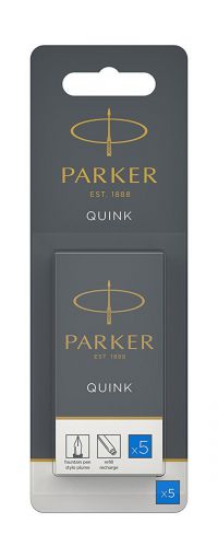 Parker Quink Ink Refill Cartridge for Fountain Pens Royal Blue (Pack 5) - 1950208