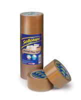 Sellotape Parcel Plus Polypropylene Waterproof Extra Strong Buff Packaging Tape 50mm x 66m Brown (Pack 6) - 2862930
