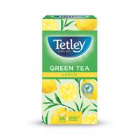 Tetley Green Tea With Lemon Tea Bags Individually Wrapped and Enveloped (Pack 25) - NWT204