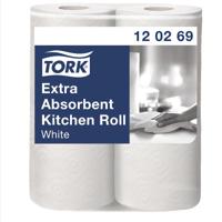 Tork Extra Absorbent Kitchen Roll 2-Ply White Packed 12x2 (Pack 24) - 120269