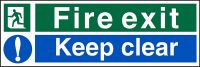 Stewart Superior Fire Exit Keep Clear Sign 450x150mm