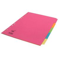 Concord Divider 5 Part A4 160gsm Board Bright Assorted Colours 50699