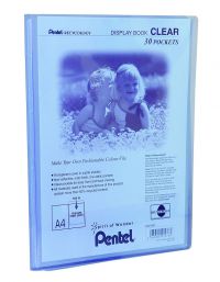 Pentel Recycology A4 Display Book Clear 30 Pocket Blue (Pack 10) - DCF243C