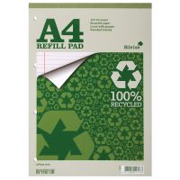 Silvine A4 Refill Pad Recycled Ruled 160 Pages Green (Pack 6) - RE4FM