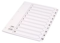 Concord Classic Index 1-10 A4 180gsm Board White with Clear Mylar Tabs 00901/CS9
