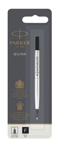 Parker Quink Rollerball Refill for Rollerball Pens Fine Black (Single Refill) - 1950321