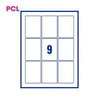 Pcl6388 White Perm Labels 9 Lab/Sht 1800/Bx 200Sh A4/Bx 3P