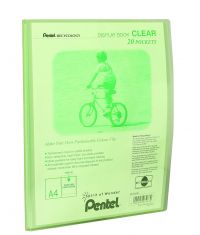 Pentel Recycology A4 Display Book Clear 20 Pocket Green (Pack 20) - DCF242K