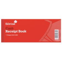 Silvine Receipt Book 80x202mm 40 Receipts Red (Pack 36) - 233