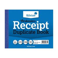 Silvine 102x127mm Duplicate Receipt Book Carbonless Ruled 1-100 Taped Cloth Binding 100 Sets (Pack 12) - 720