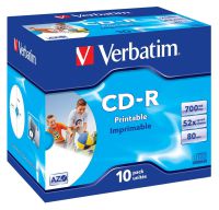 Verbatim CDR Printable 700MB Box of 10 - 43325