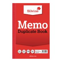 Silvine 152x102mm Duplicate Memo Book Carbon Ruled 1-100 Taped Cloth Binding 100 Sets (Pack 12)
