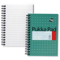 Pukka Pad Jotta A6 Wirebound Card Cover Notebook Ruled 200 Pages Metallic Green (Pack 3) - JM036