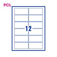 Pcl9645 White Perm Labels 12 Lab/Sht 2400/Bx 200Sh A4/Bx 3P