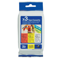Brother PTouch Ribbon 12mm x 8m 3 Pack Value Pack Labelling Tape- TZE31M3