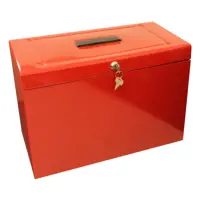 ValueX Cathedral Metal Suspension File Box Foolscap Red - HORD