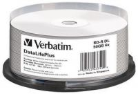 Verbatim Bd-R Dl 50Gb 6X Ij Printable 25 Pack Spindle