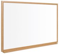 Bi-Office Earth-It Non Magnetic Enamel Whiteboard Oak Wood Frame 900x600mm