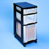 Really Useful Storage Tower 7L 12L 25L Black Frame - DT1x7+1x12+1x25BKCLCB