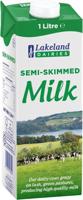 Lakeland UHT Semi Skimmed Milk 1L (Pack 12) - 0499135