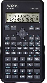 Aurora Scientific Calculator Twin Line Display Black - AX582BL